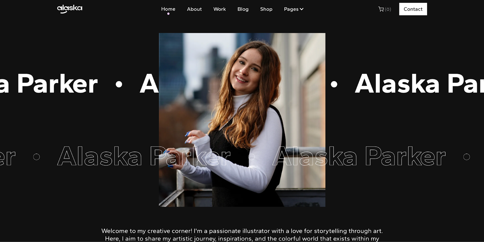 Alaska Webflow template -, a digital portfolio for students and not only