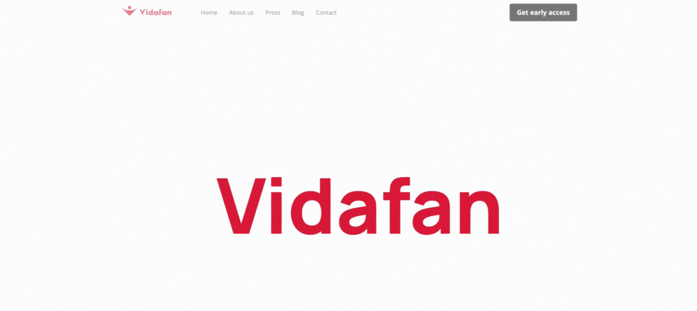 Vidafan website gif preview