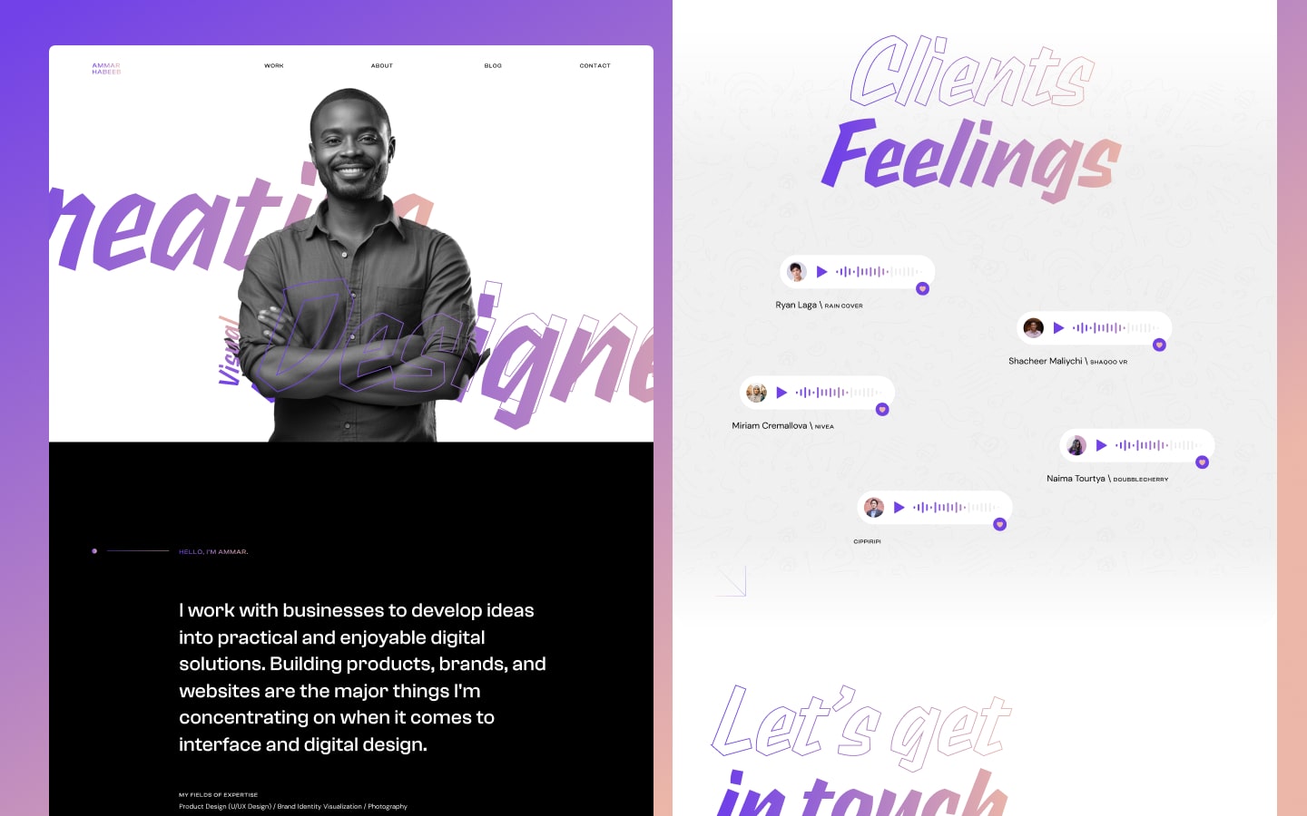 Marrakesh Webflow portfolio template. graphic design resume