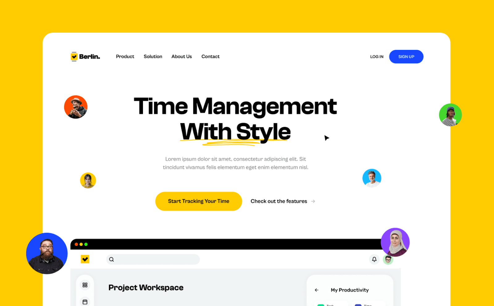 Berlin web app template preview pictures - App Website Template Berlin - Wedoflow