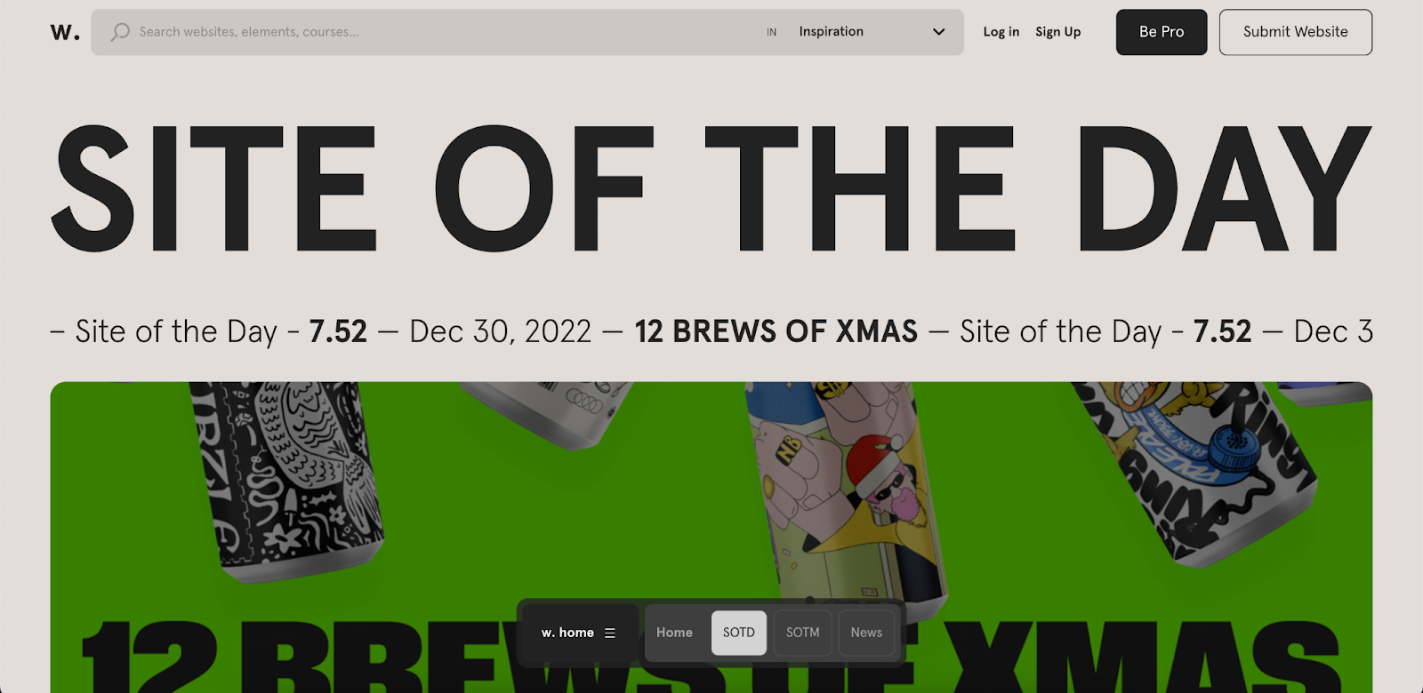 awwwards platform can serve as an inspiration source for new designers to get new ideas for their future projects