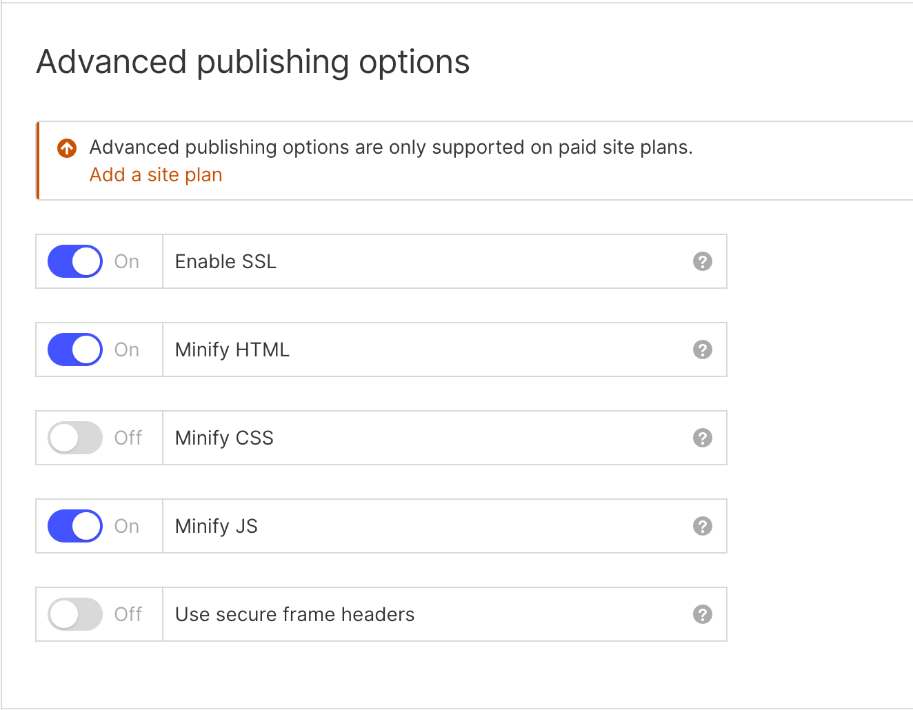 A picture showing how to enable SSL on Webflow