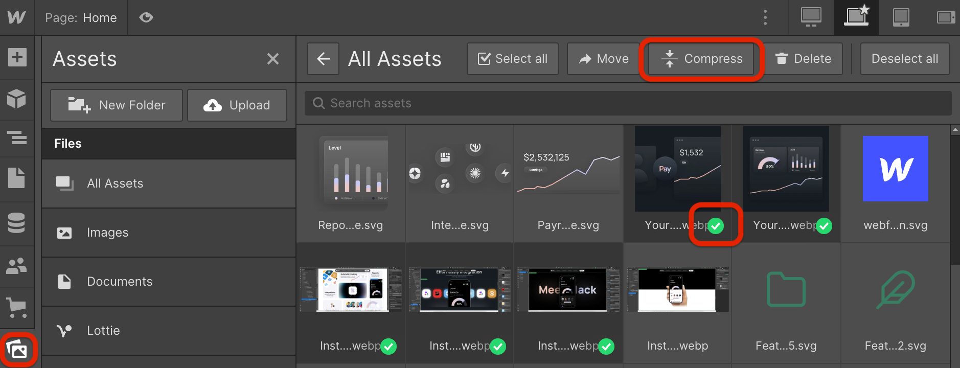 Webflow image optimization feature - Wedoflow