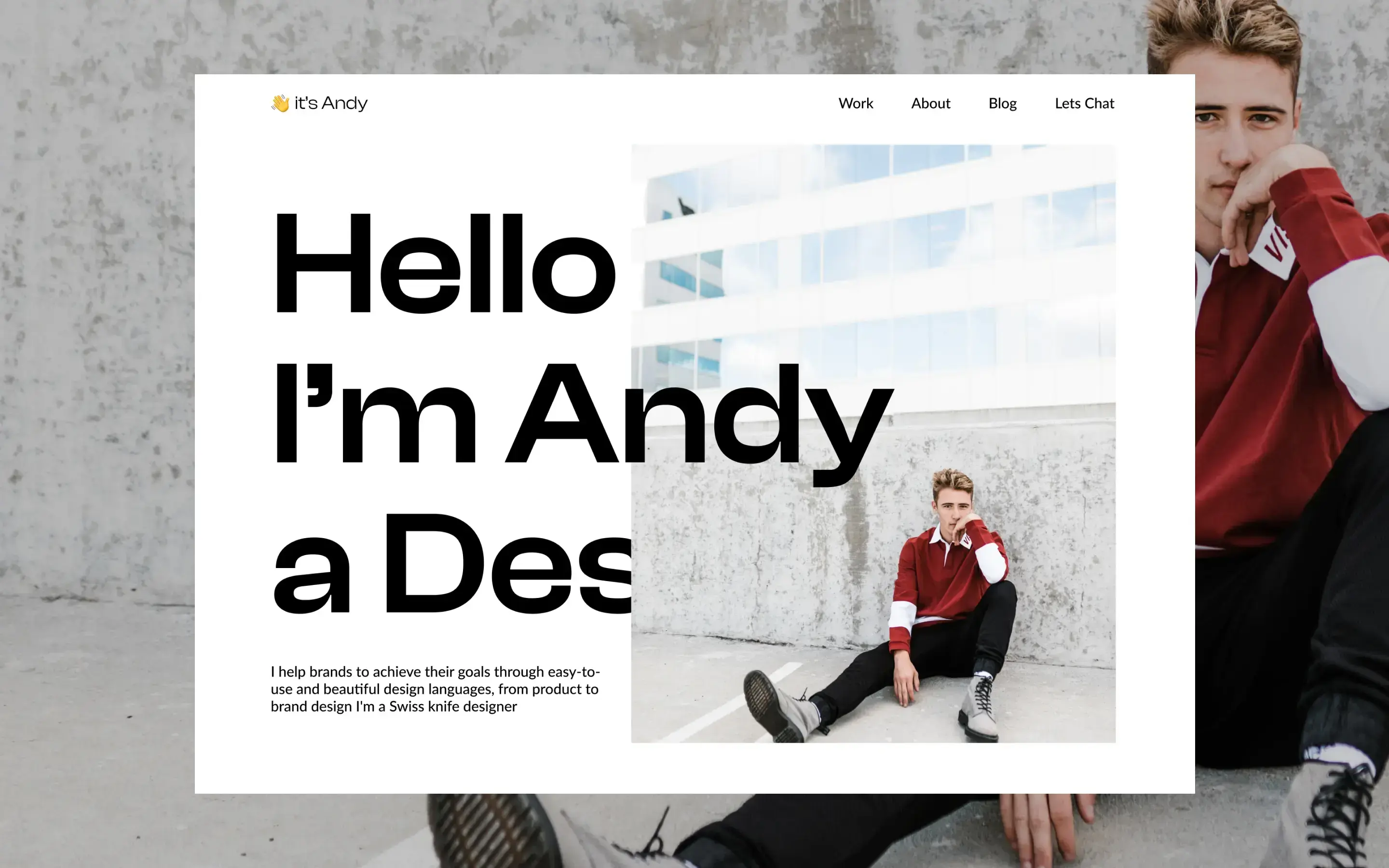 A view of the Santorini Webflow portfolio website template - unique webflow template design from Wedoflow