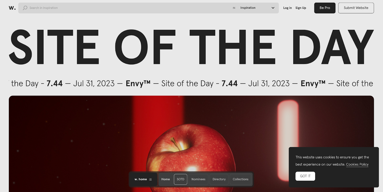Awwwards platform. Find inspirational website designs for your own inspiration